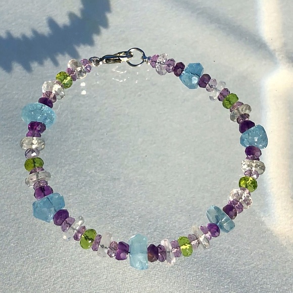 NEW!!  Stunning! Genuine Multi-Gemstone Bracelet! - Picture 6 of 7